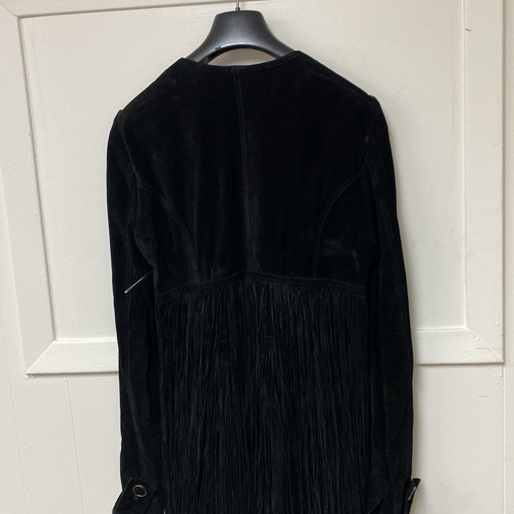 Plein Sud Paris Suede Black Jacket Fringe Rare New With Tag - Picture 6 of 16